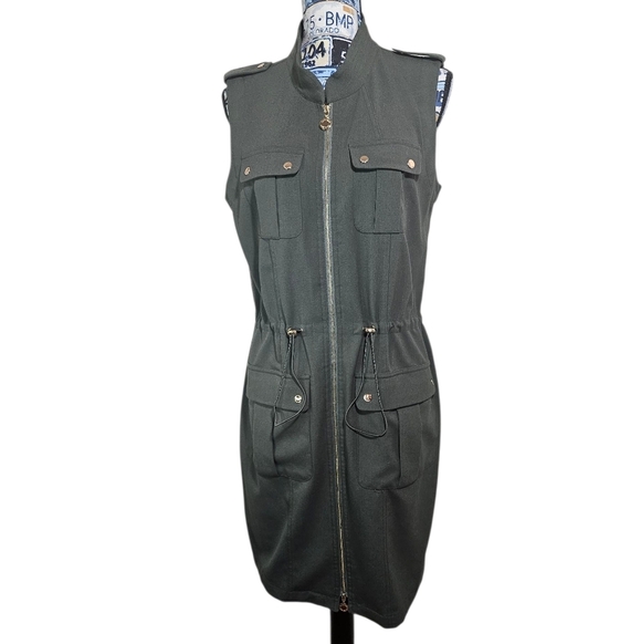 Calvin Klein Dresses & Skirts - Calvin Klein Army Green Full Zip Dress 12